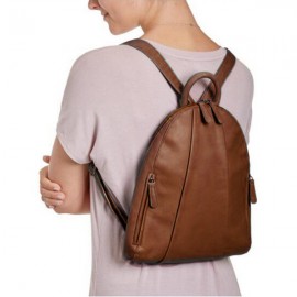 Women Casual PU Faux Leather Zipper Multi-carry Backpack