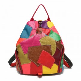 Women Casual Patchwork Genuine Leather Large Capacity Shoulder Bags Crossbody Bags