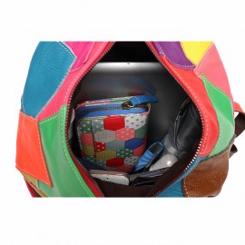 Women Casual Patchwork Genuine Leather Large Capacity Shoulder Bags Crossbody Bags