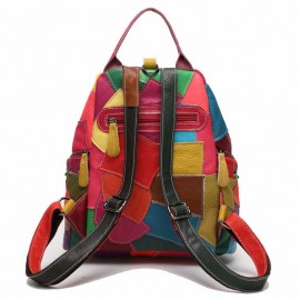 Women Casual Patchwork Genuine Leather Large Capacity Shoulder Bags Crossbody Bags