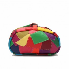Women Casual Patchwork Genuine Leather Large Capacity Shoulder Bags Crossbody Bags
