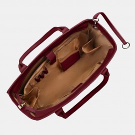 Women Casual Shopping Multifunction Handbag Solid Shoulder Bag