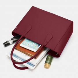 Women Casual Shopping Multifunction Handbag Solid Shoulder Bag