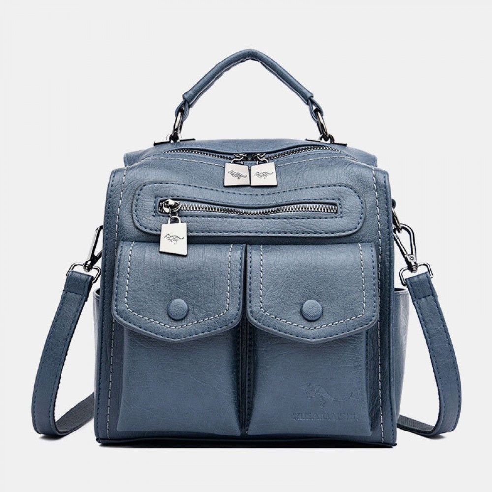 Women Casual Solid Crossbody Bag Backpack