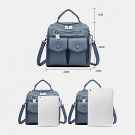 Women Casual Solid Crossbody Bag Backpack