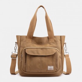 Women Casual Tote Solid Large Capacity Handbag Crossbody Bag