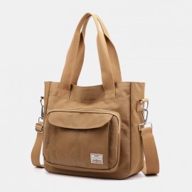 Women Casual Tote Solid Large Capacity Handbag Crossbody Bag