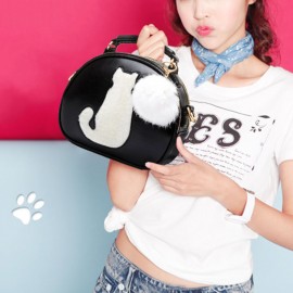 Women Cat Pattern Handbag Crossbody Bag