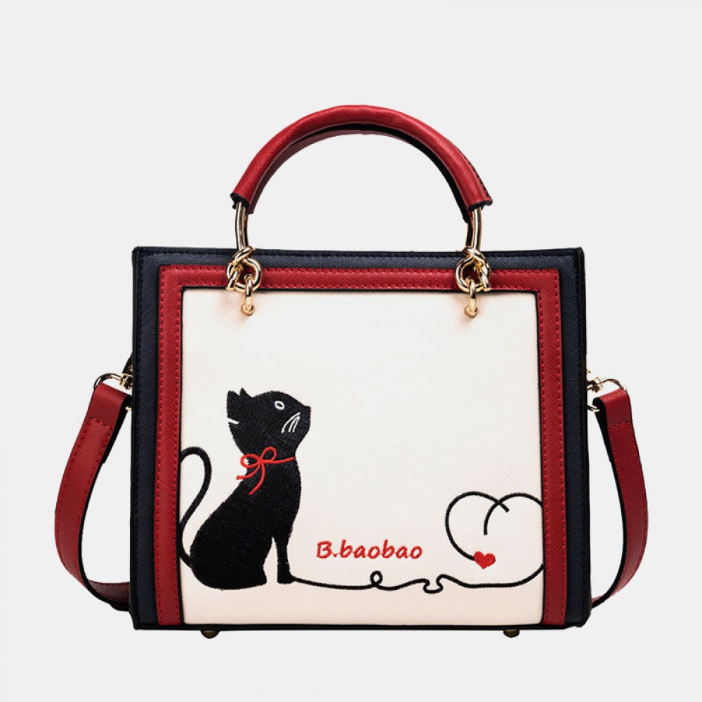 Women Cat Pattern Handbag Crossbody Bag