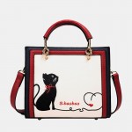 Women Cat Pattern Handbag Crossbody Bag