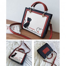 Women Cat Pattern Handbag Crossbody Bag