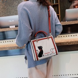 Women Cat Pattern Handbag Crossbody Bag