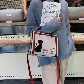 Women Cat Pattern Handbag Crossbody Bag