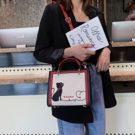 Women Cat Pattern Handbag Crossbody Bag