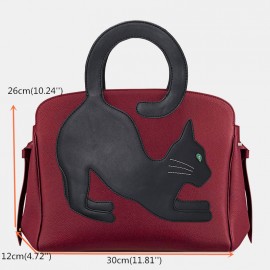 Women Cat Pattern Tote Bag Crossbody Bag
