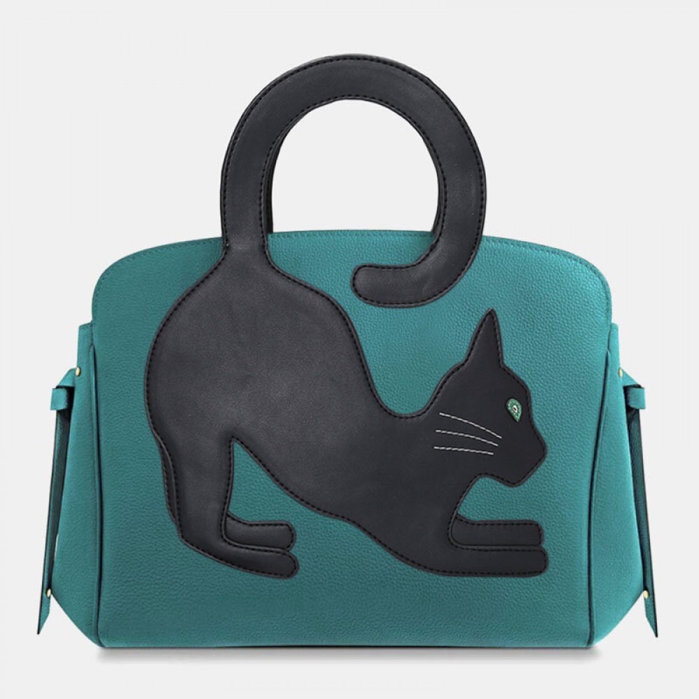 Women Cat Pattern Tote Bag Crossbody Bag