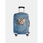 Women Cat Print Luggage Case Wear-resistant Travel Luggage Protective Cover