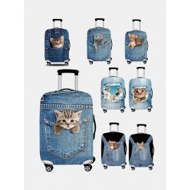 Women Cat Print Luggage Case Wear-resistant Travel Luggage Protective Cover
