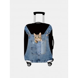 Women Cat Print Luggage Case Wear-resistant Travel Luggage Protective Cover