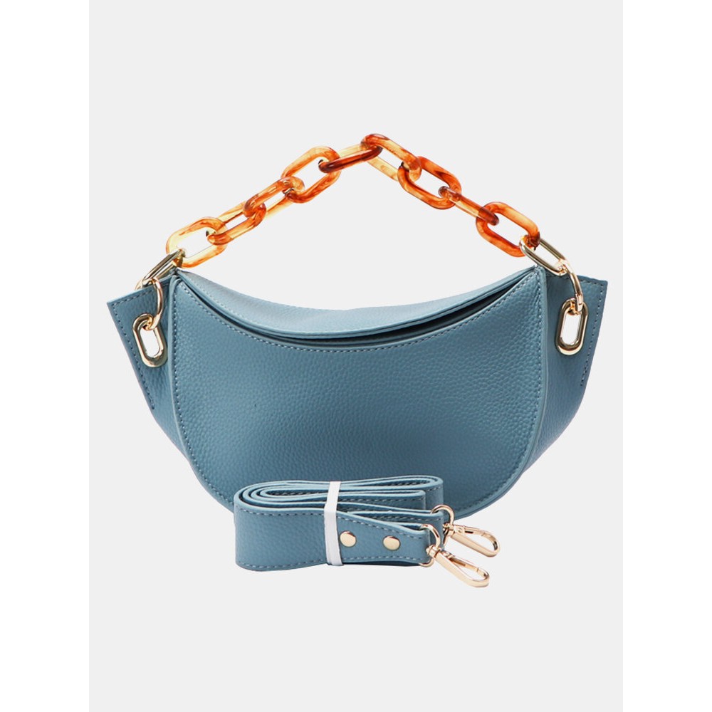 Women Chains PU Leather Crossbody Bag Shoulder Bag Handbag Satchel Bag