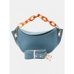 Women Chains PU Leather Crossbody Bag Shoulder Bag Handbag Satchel Bag