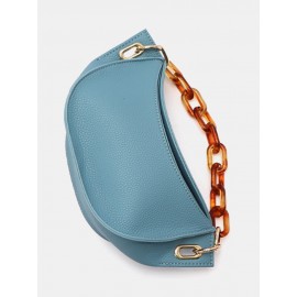 Women Chains PU Leather Crossbody Bag Shoulder Bag Handbag Satchel Bag