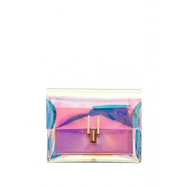 Women Clear Laser Shoulder Bag Chains Stylish PVC Mini Crossbody Bag
