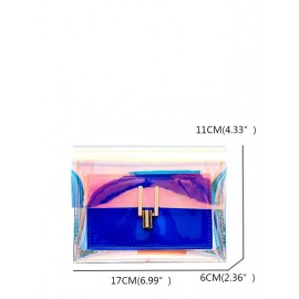 Women Clear Laser Shoulder Bag Chains Stylish PVC Mini Crossbody Bag