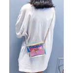 Women Clear Laser Shoulder Bag Chains Stylish PVC Mini Crossbody Bag