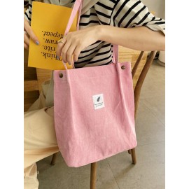 Women Corduroy Large Capacity Handbag Shoulder Bag Tote