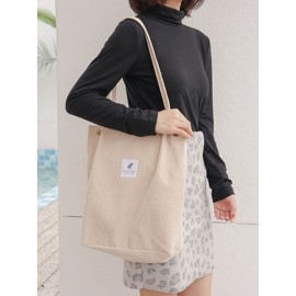 Women Corduroy Large Capacity Handbag Shoulder Bag Tote