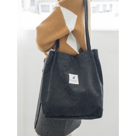 Women Corduroy Large Capacity Handbag Shoulder Bag Tote