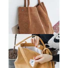 Women Corduroy Large Capacity Handbag Shoulder Bag Tote