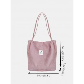 Women Corduroy Large Capacity Handbag Shoulder Bag Tote