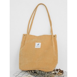 Women Corduroy Large Capacity Handbag Shoulder Bag Tote