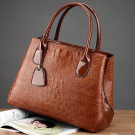 Women Crocodile High-End Vintage PU Leather Handbag