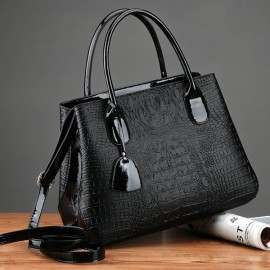 Women Crocodile High-End Vintage PU Leather Handbag