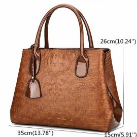 Women Crocodile High-End Vintage PU Leather Handbag