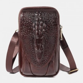 Women Crocodile Pattern Bum Bag Genuine Leather Phone Bag Belt Bag