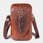 Women Crocodile Pattern Bum Bag Genuine Leather Phone Bag Belt Bag
