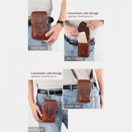Women Crocodile Pattern Bum Bag Genuine Leather Phone Bag Belt Bag