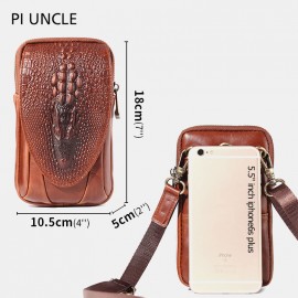 Women Crocodile Pattern Bum Bag Genuine Leather Phone Bag Belt Bag