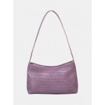 Women Crocodile Pattern Solid Satchel Shoulder Bag