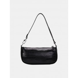 Women Crocodile Pattern Solid Shoulder Bag