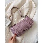 Women Crocodile Pattern Solid Shoulder Bag