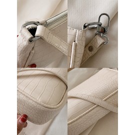 Women Crocodile Pattern Solid Shoulder Bag