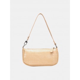 Women Crocodile Pattern Solid Shoulder Bag