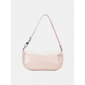 Women Crocodile Pattern Solid Shoulder Bag