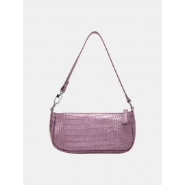 Women Crocodile Pattern Solid Shoulder Bag