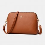 Women Crossbody Bags Medium Dome PU Leather Shoulder Purses Lightweight Handbags with Multi Pockets